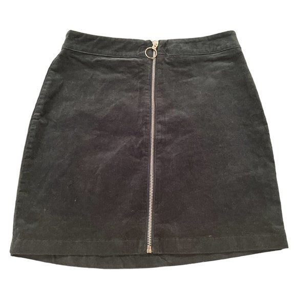 Women's‎ Forever 21 Ring Zipper Front Hunter Green Corduroy Mini Skirt S - Picture 1 of 5
